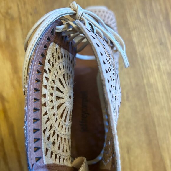 Jeffrey Campbell Rodillo Lace Up Perforated Leather Wedges Heels 7 - Picture 11 of 13